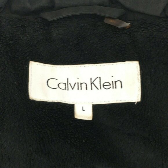 Calvin Klein Womens Black Quilted Parka Warm Jacket Winter Coat Large - Picture 10 of 12